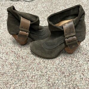 Fly London fold over belted heeled boot - new